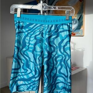 Under Armour Blue Patterned Biker Shorts